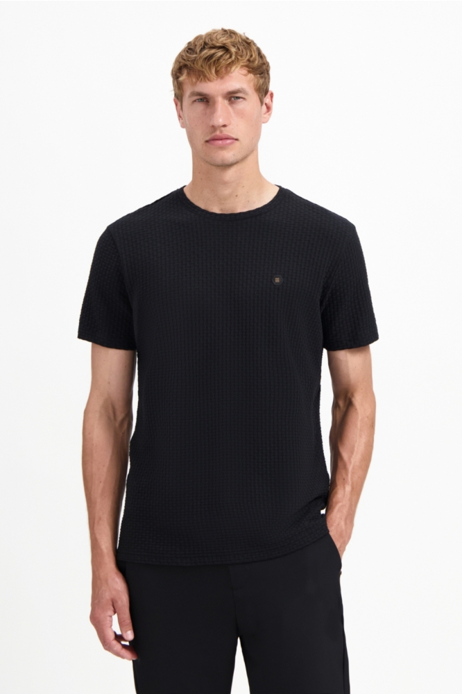 GESTRUCTUREERD T SHIRT 29360791 020 BLACK